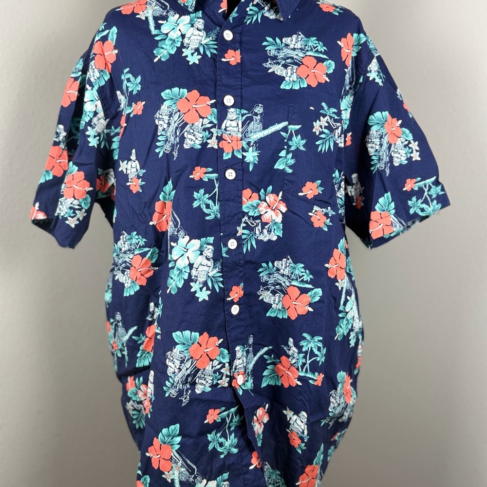 Star Wars Mens Hawaiian Cmao Aloha Shirt L- Stormtroopers - Picture 5 of 12